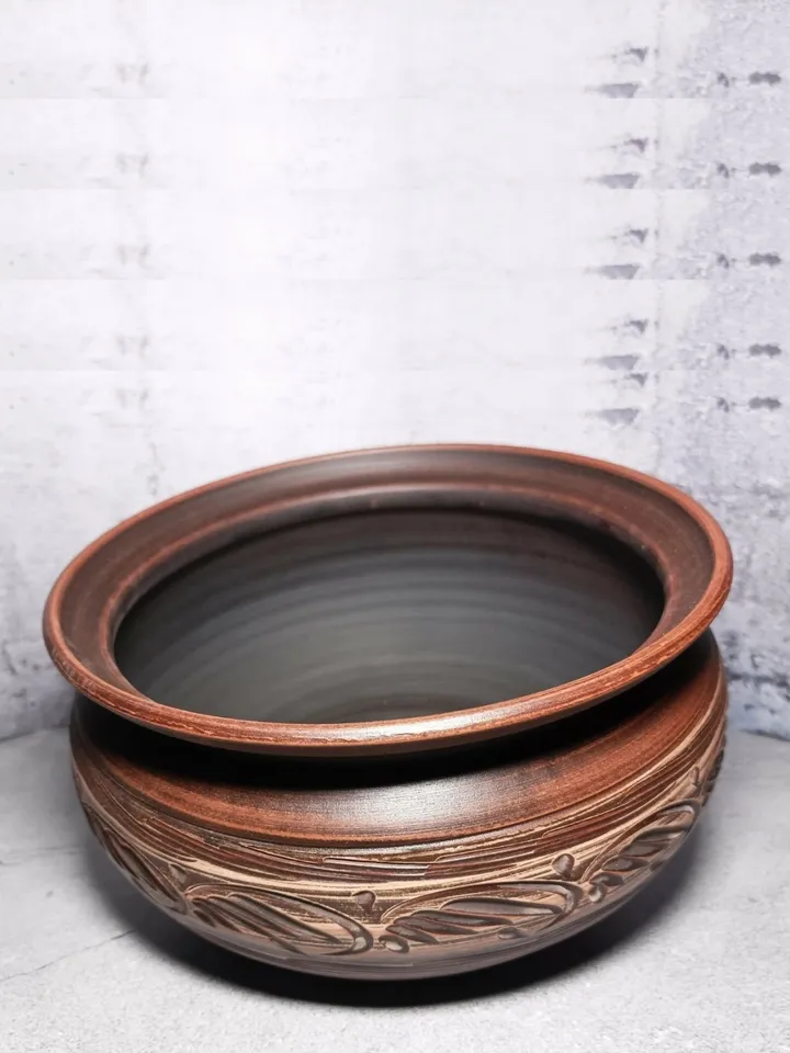 Ceramic casserole 202.88 fl.oz Pottery Clay quality handmade from red clay