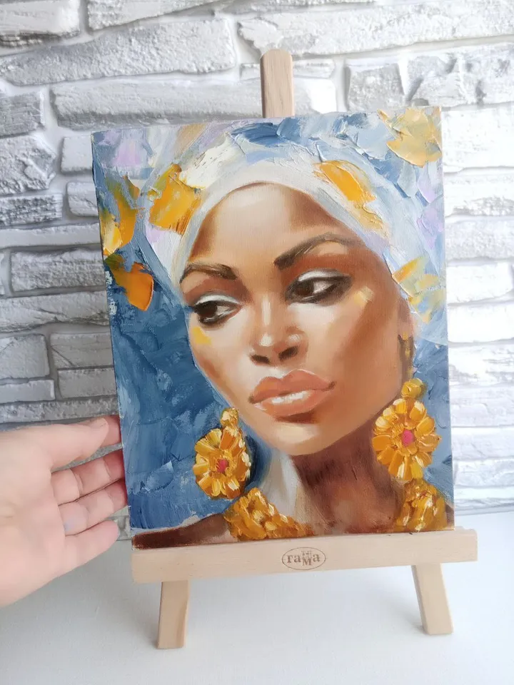 Beautiful Girl Painting Original Art Impasto Oil Painting Canvas Painting