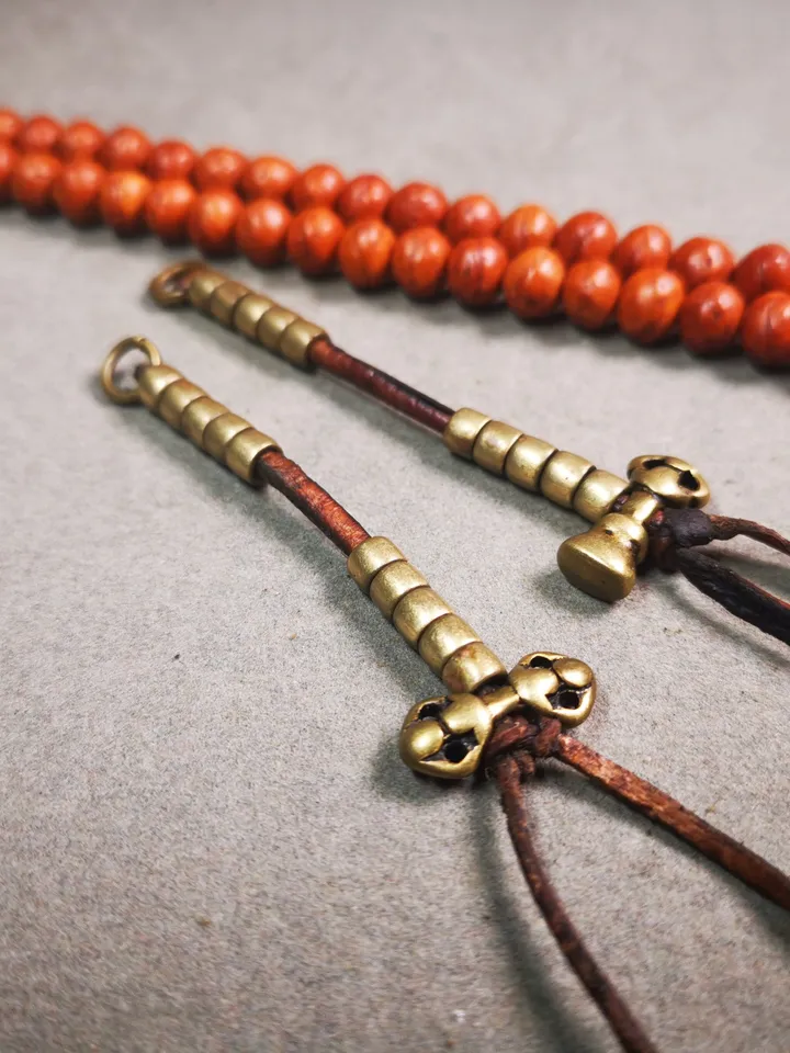 Gandhanra Handmade Tibetan Buddhist Mala Counters,Prayer Bead Counters,with Dorje and Vajra,Made of White Copper