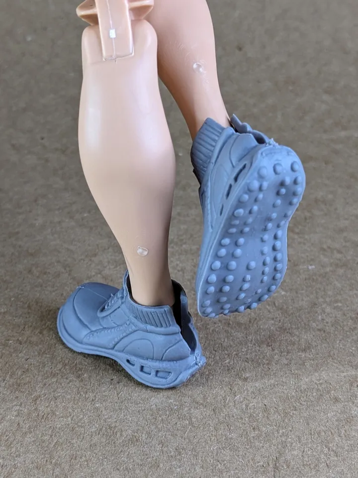 Gray lace-up boots for wide feet for 1/6 scale male dolls