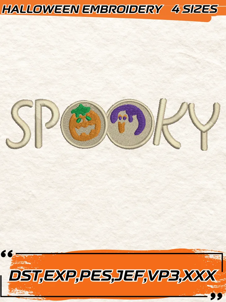Spooky Halloween Cookies Embroidery Design,Halloween Embroidery Design,4 Sizes, Digital Download