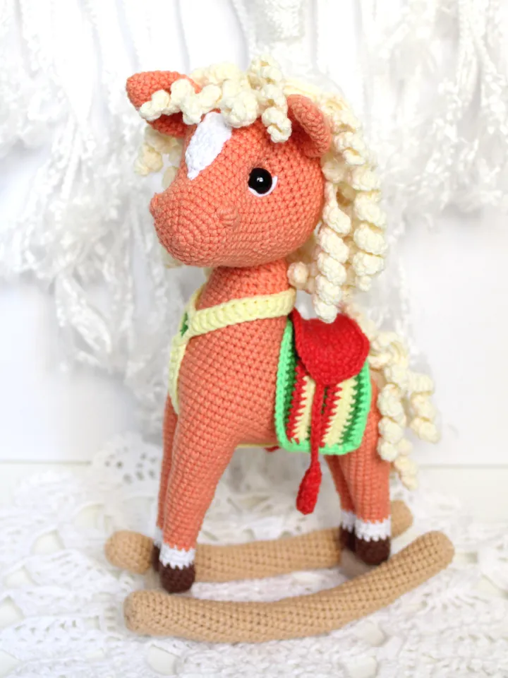 Rocking horse crochet pattern PDF in English Amigurumi horse toy