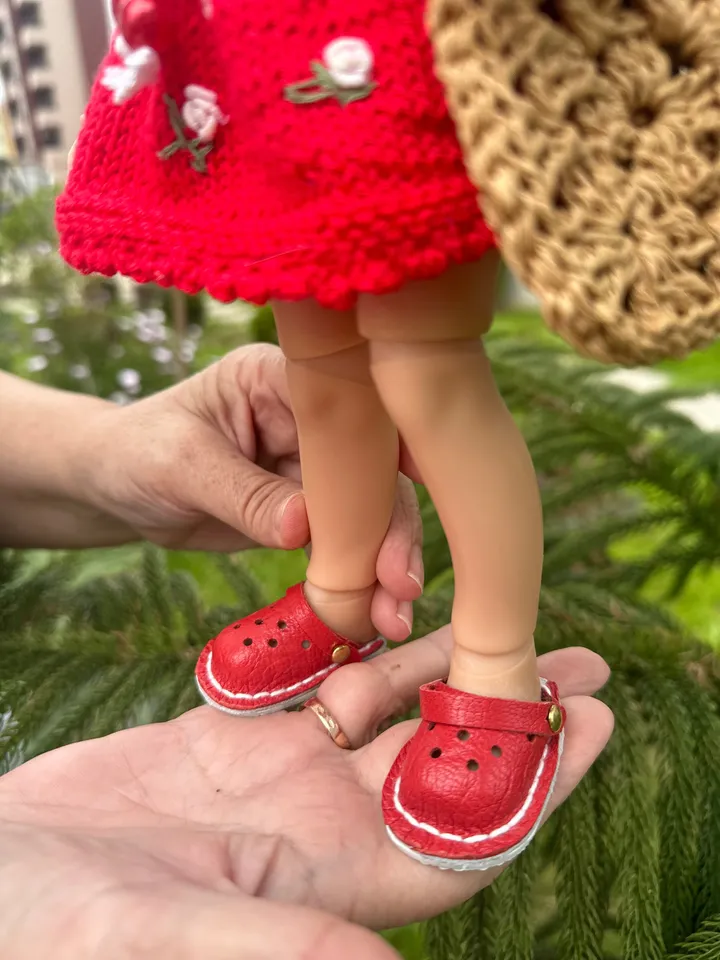 Paola Reina Doll 4 ITEMS Set: Exclusive Handmade Outfit - Dress, Summer hat, Bag, Crocs