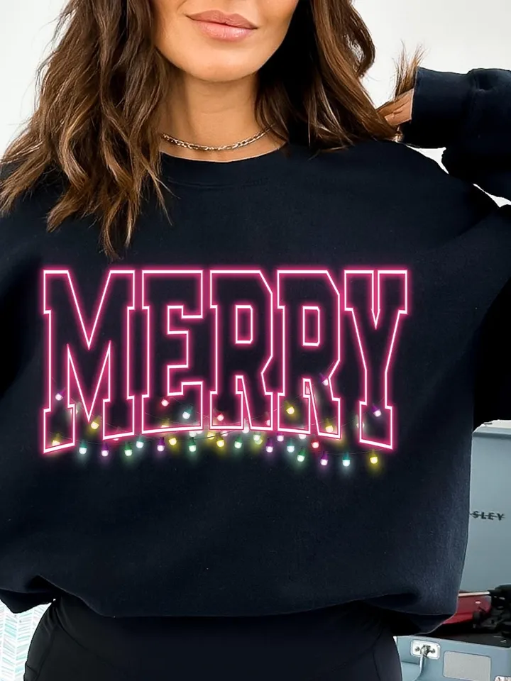 Merry Christmas embroidery Png, Merry Varsity, Neon Stars Sublimation Christmas Shirt Design, Digital Download | Neon Christmas png