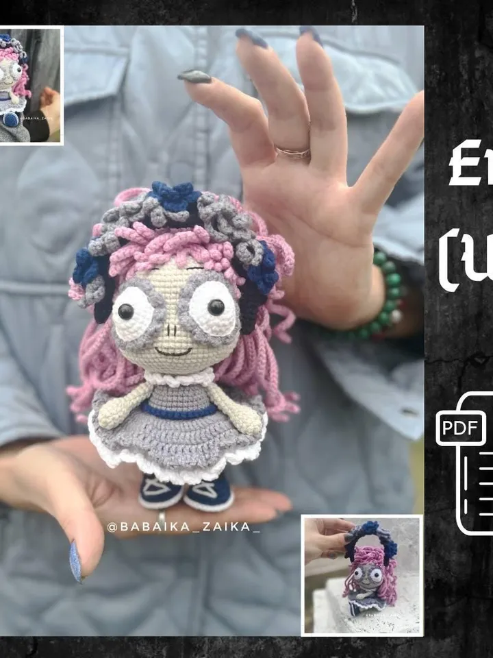 PDF Crochet Pink Muerte Doll Pattern, Halloween Pattern, Crochet Santa Muerte, Doll Crochet Pattern, Skull Doll, Monster Doll Pattern