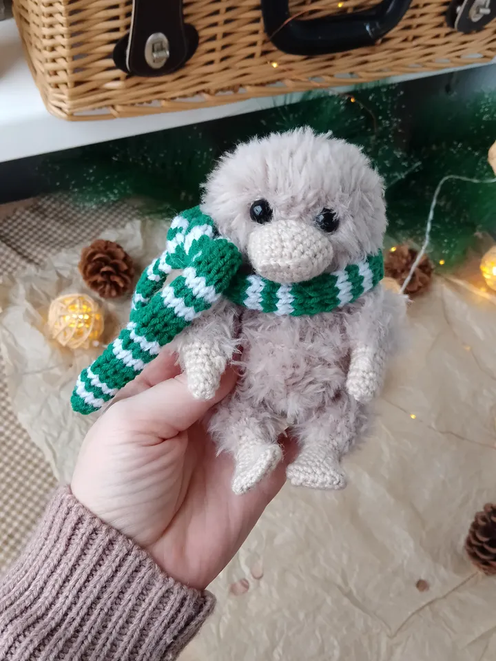 Stuffed Baby Niffler toy. Scamander Fantasy creature art doll ooak handmade gift. Tiny Niffler, ooak ,handmade gift