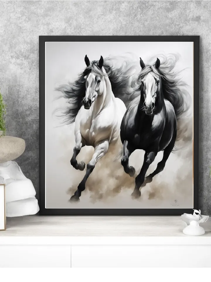 Poster, Digital Art "Horses", Wall Decor, Interior Painting, Artwork