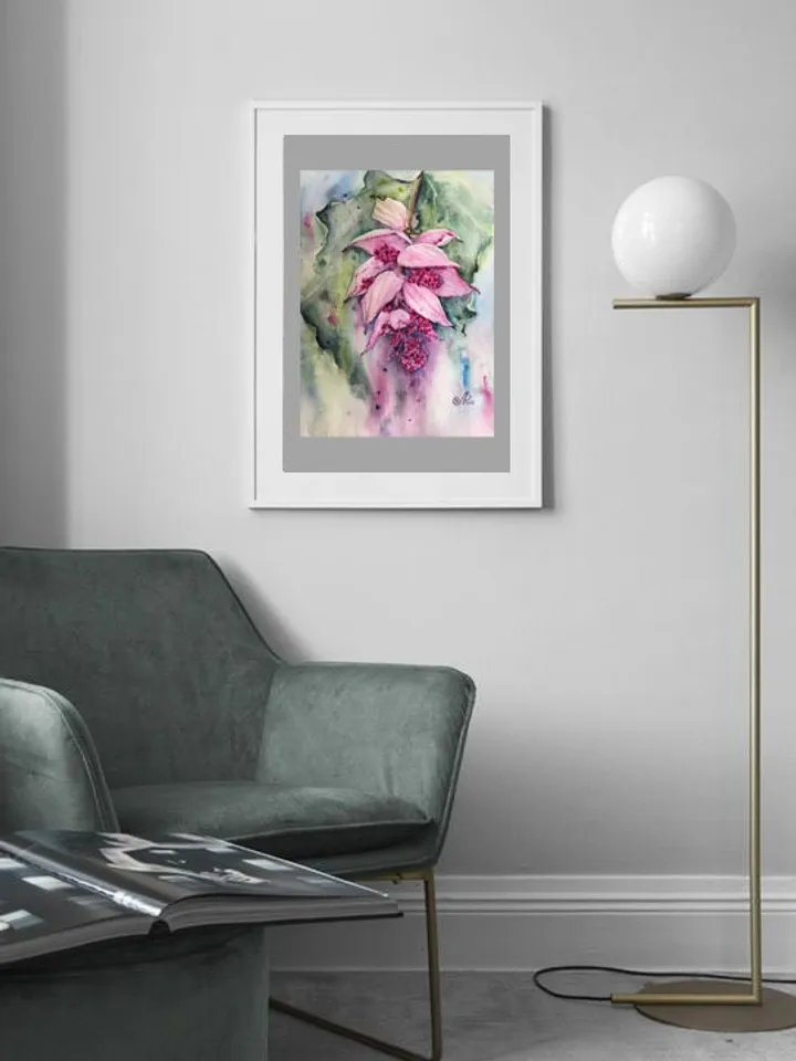 Flowers Original Painting Tropical Floral Watercolor Bouquet Painting