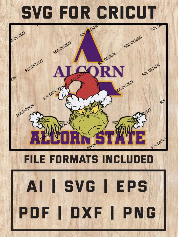 Grinch Alcorn State Braves SVG, NCAA SVG Design, NCAA Alcorn State Braves SVG, NCAA Braves Cricut, Christmas Svg, Grinch svg, Digital Download