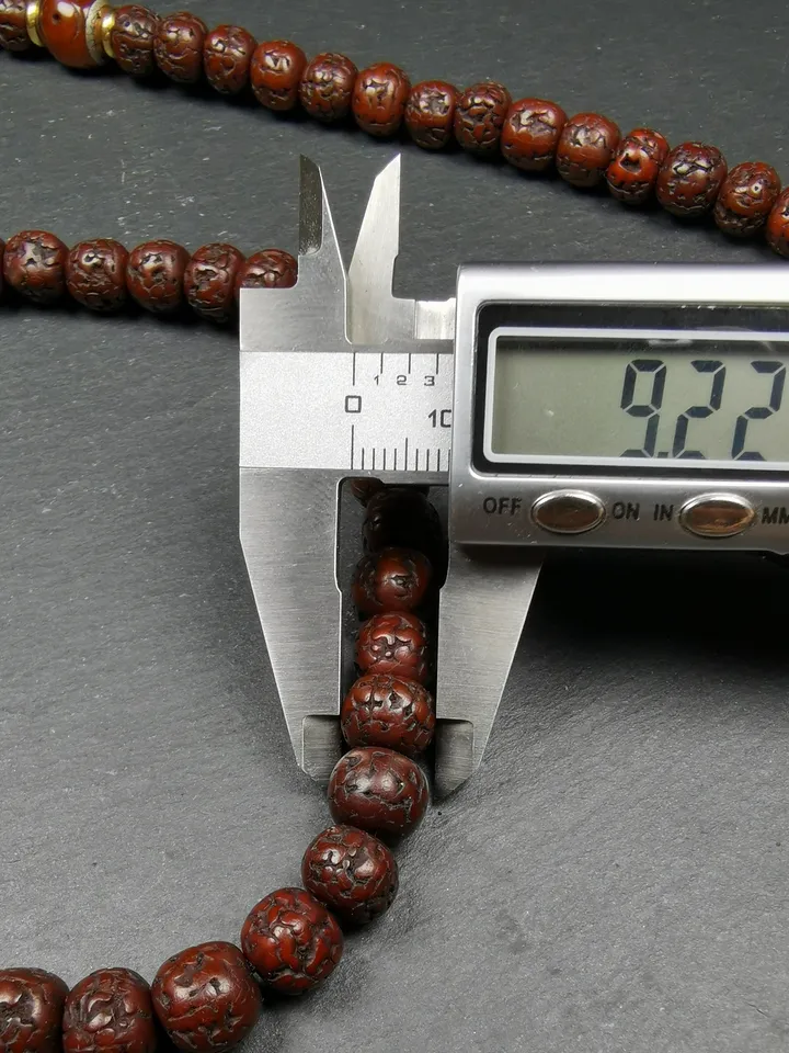 Gandhanra Old Tibetan Rosary Beads,9mm Rudraksha Beads Mala Necklace,Prayer Beads, Circumference 90cm
