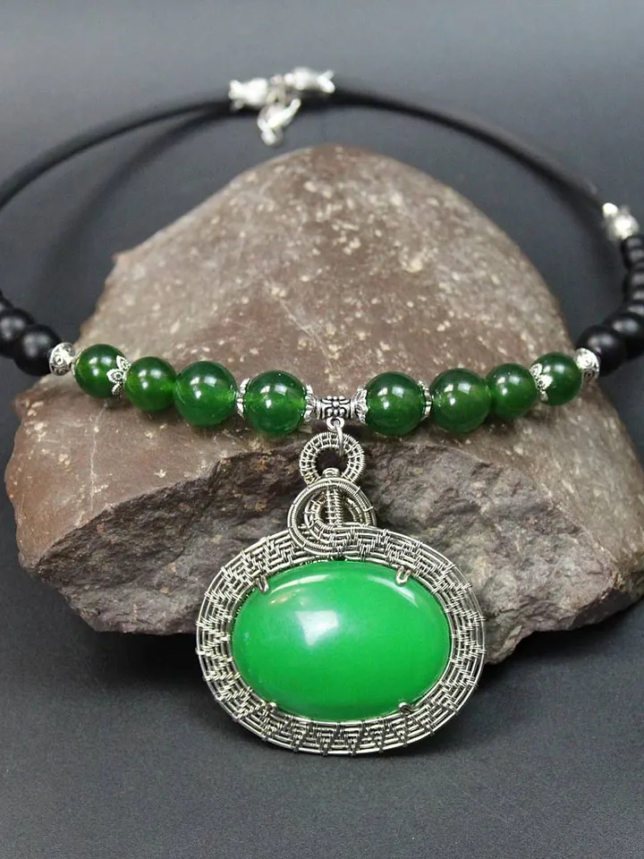Handmade necklace with natural stones