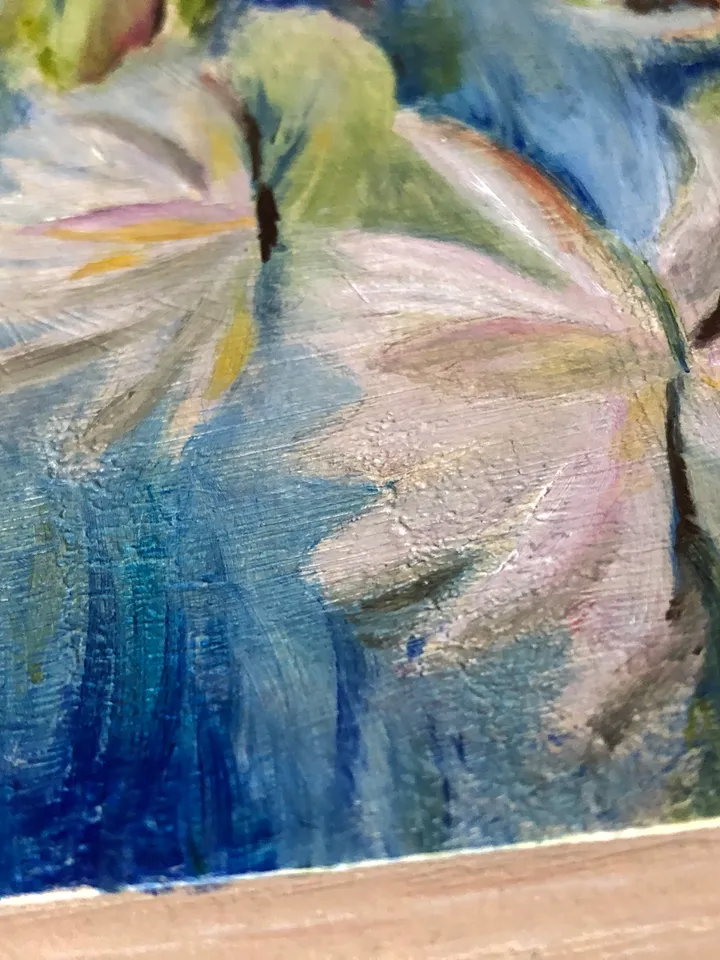 Water lilies landscape pond original oil painting wall art hand painted