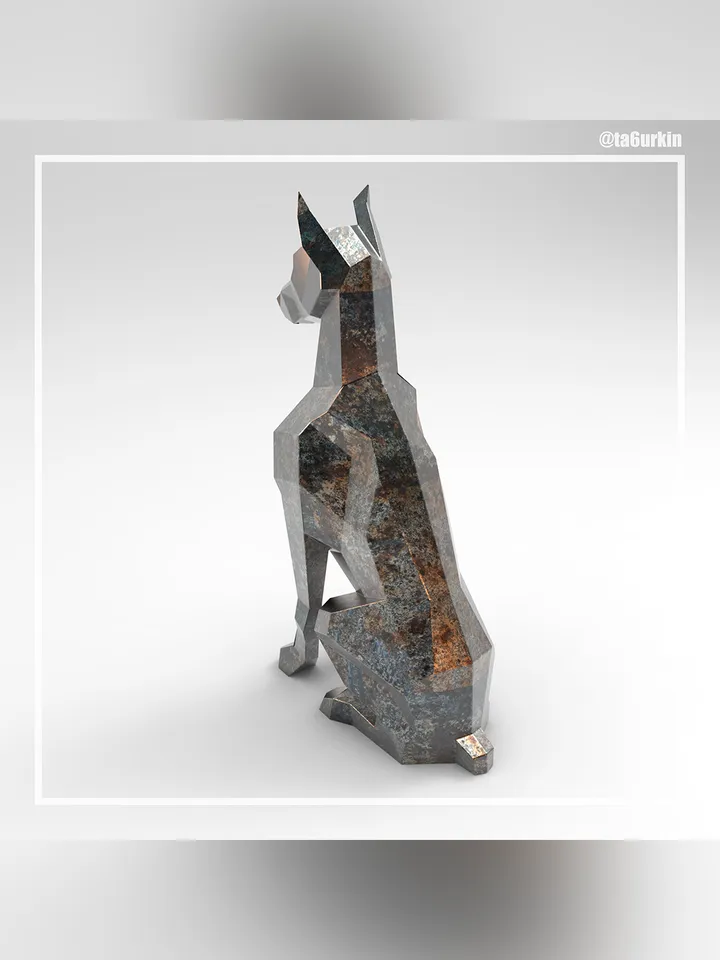 Welding Project Plans Drawings Doberman Sitting (DXF, PDF)