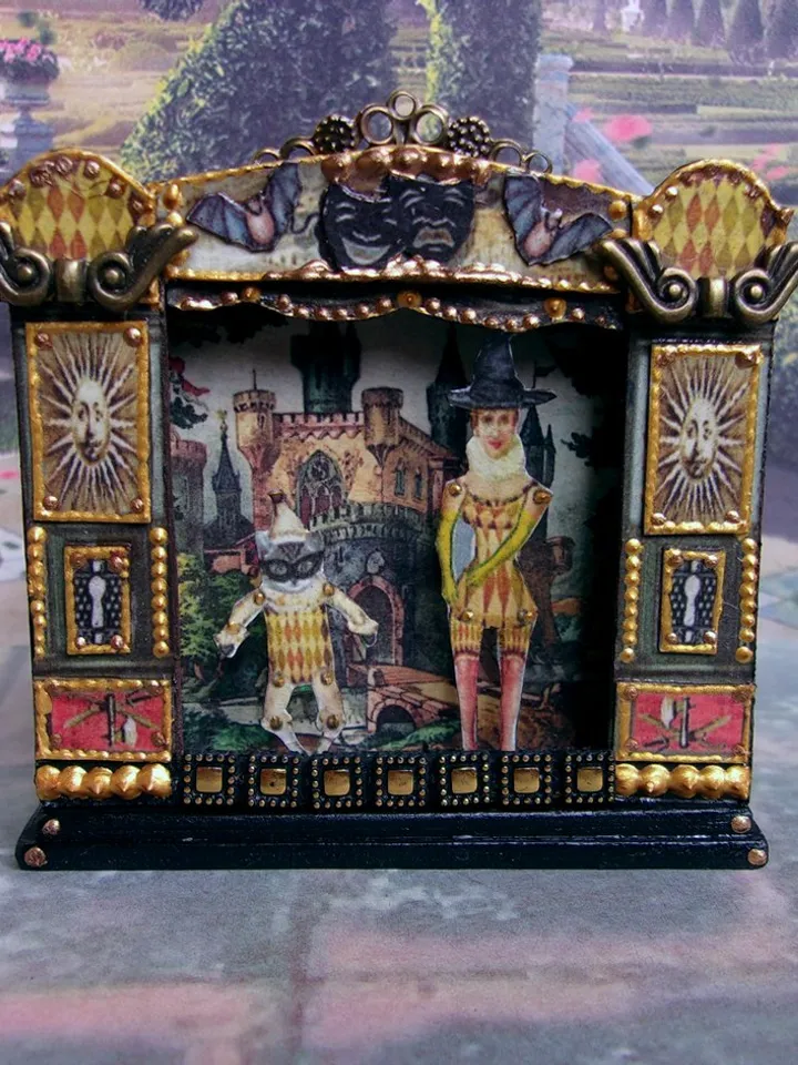 Puppet show. Dollhouse miniature.1:12 scale.