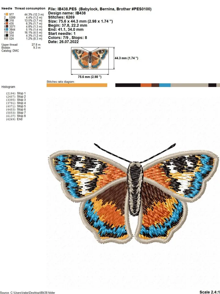 Blossoming peach and butterflies with3D effect set of machine embroidery designs digital embroidery pattern machine embroidery design floral