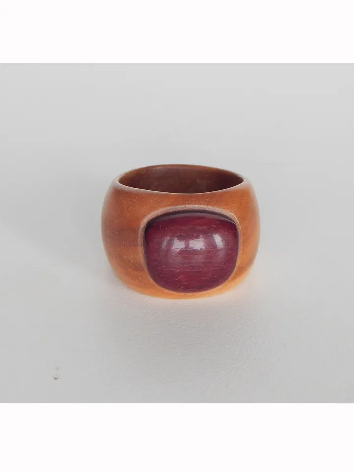 Wooden signet ring. Handmade jewelry made from natural wood. 4
