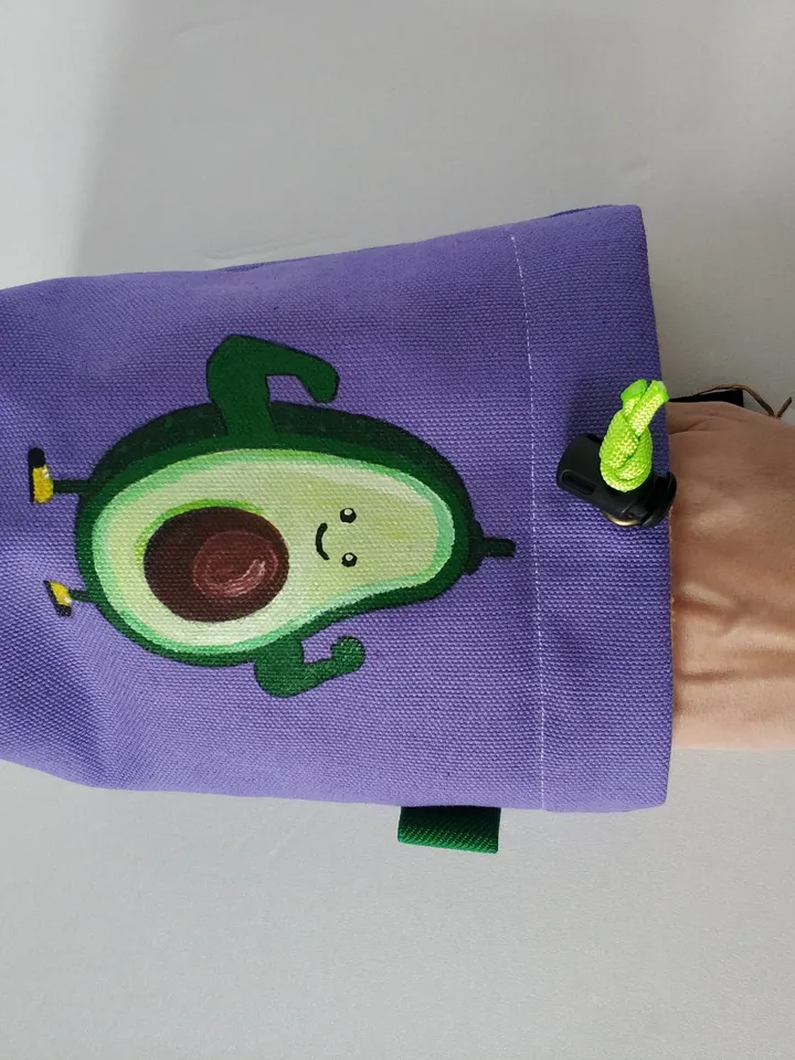 Avocado rock climbing chalk bag for climber