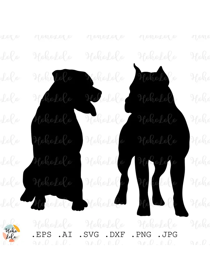 Pitbull Svg, Pitbull Dog Silhouette, Pitbull Cricut, Pitbull Clipart Png, Stencil Template Dxf