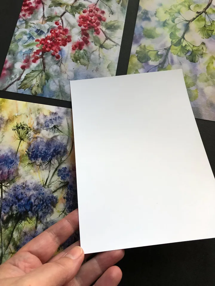 Flowers Watercolor Prints Set of 4 Floral Postcards