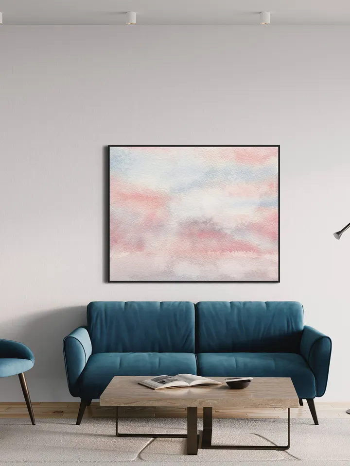 Pastel Cloud Print, Watercolor Painting, Cloud Art Print, Pink Sunset Print, Watercolor Sky, Above The Bed Art, Blush Pink Wall Art Print