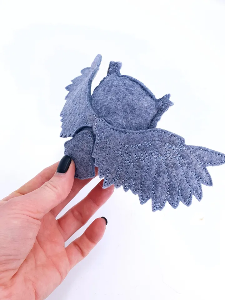 ITH Halloween Owl Stuffed Toy Embroidery Design, Felt Night Bird Plushie Pattern, Spooky Cute 4x4 Hoop File