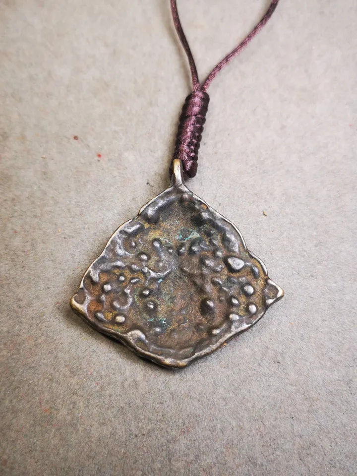 Gandhanra Handmade Tibetan Buddhist Amulet, Vase and Golden Fish Badge, Made of Thokcha