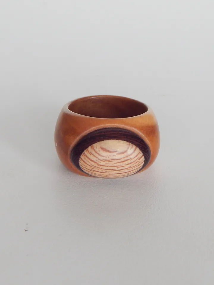 Wooden signet ring. Handmade jewelry made from natural wood. 1