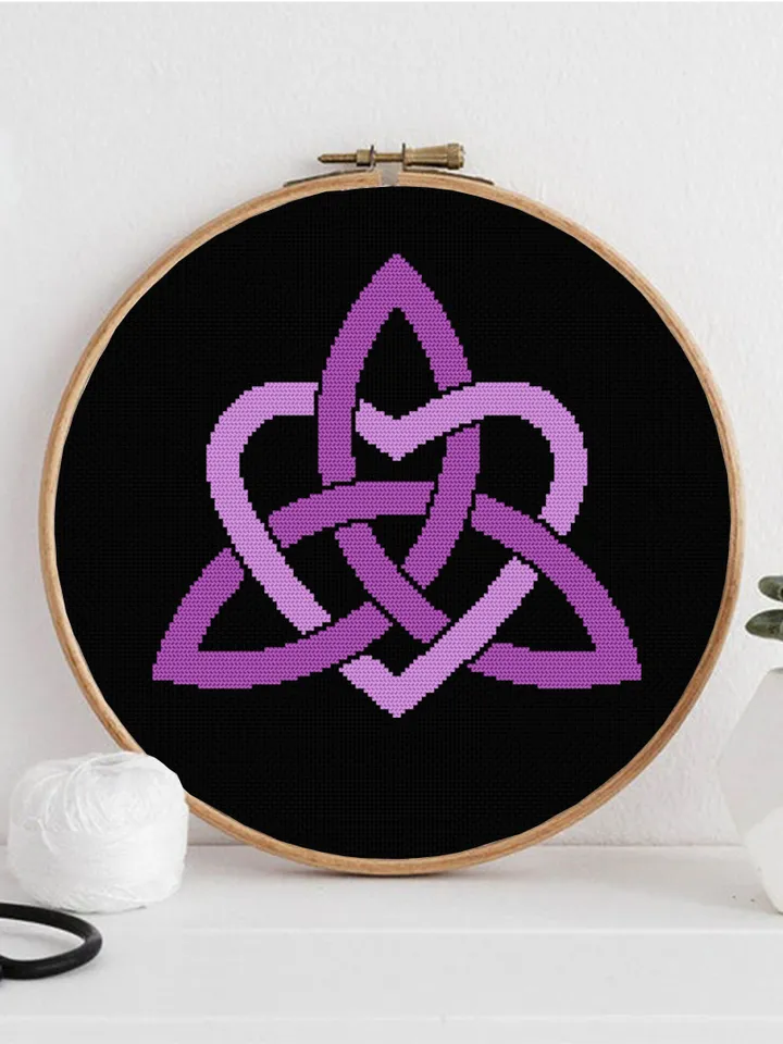 Celtic love knot cross stitch pattern download PDF Celtic heart cross stitch, Trinity knot cross stitch chart, Easy mandala pattern PDF #M60