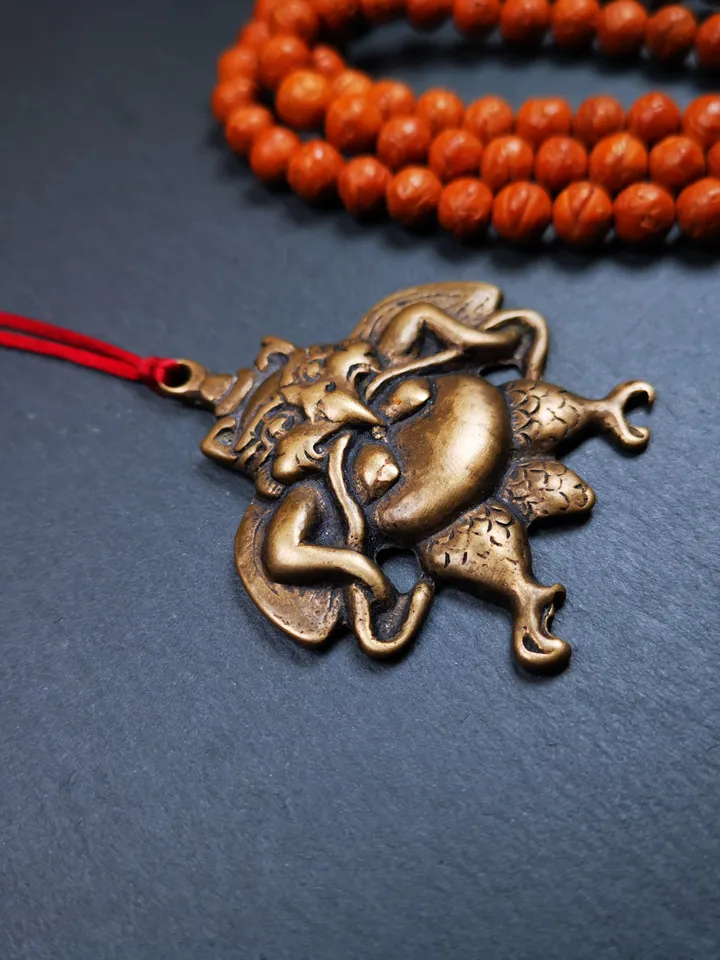 Gandhanra Antique Tibetan Buddhist Amulet,Garuda,Garula,Suparna,Golden-winged Bird Pendant,Made of Copper