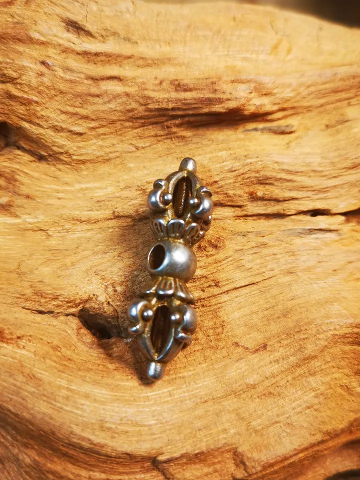 Gandhanra Handmade Tibetan Amulet,Big Vajra Pendant, Mala Marker Bead Accessories, Made of Cold Iron