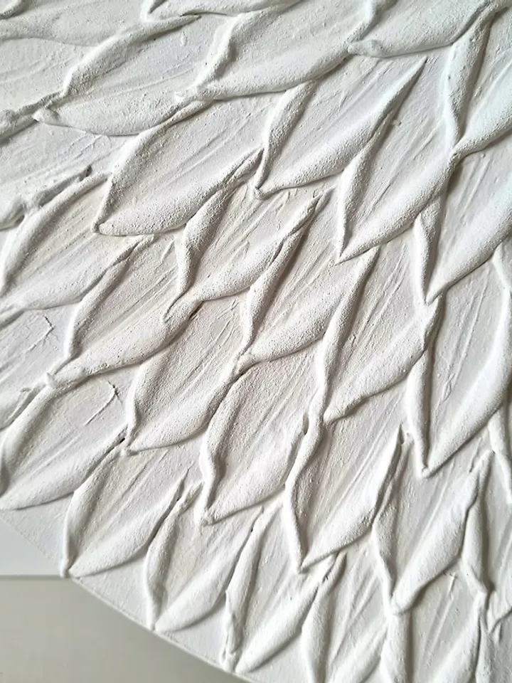 Large textural white wall clock Silent clock Unique handmade clock Modern clock
