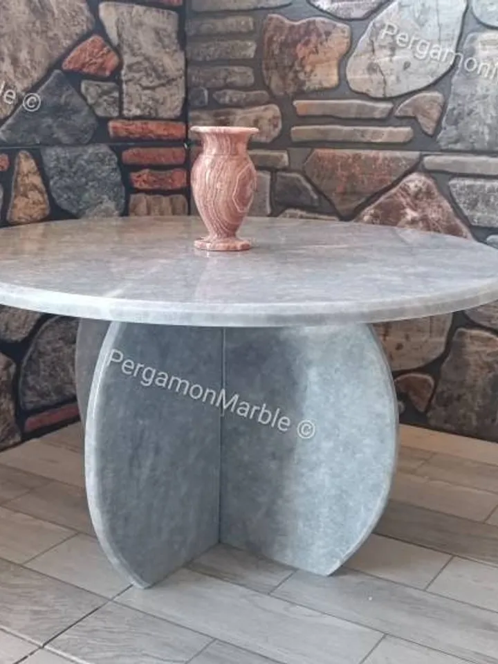 Gray Marble Coffee Table handmade 100% Marble handmade easy installation and fast shipping