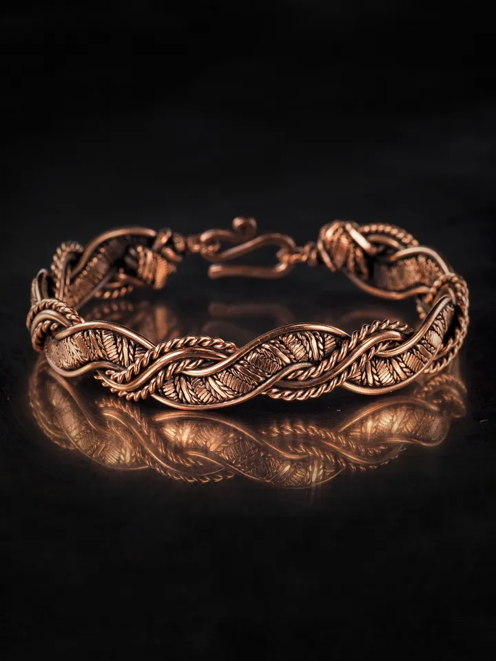Wire wrapped copper bracelet for woman Antique style copper jewelry WireWrapArt