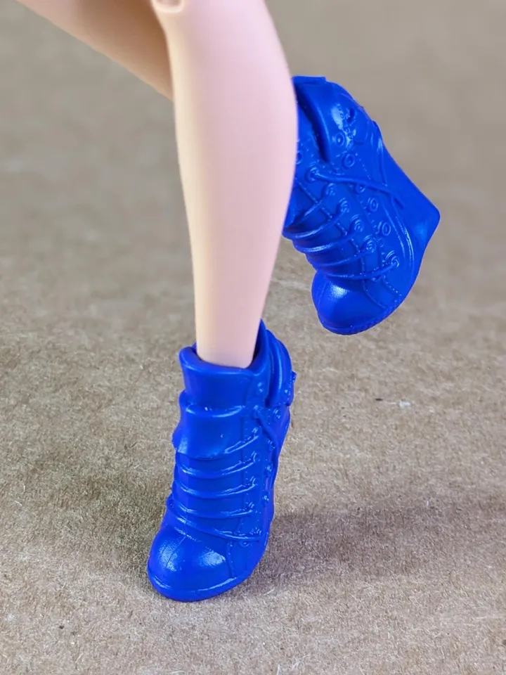 Purple wedge heel boots for 11 inch female dolls (MH g1, g2 or EAH)