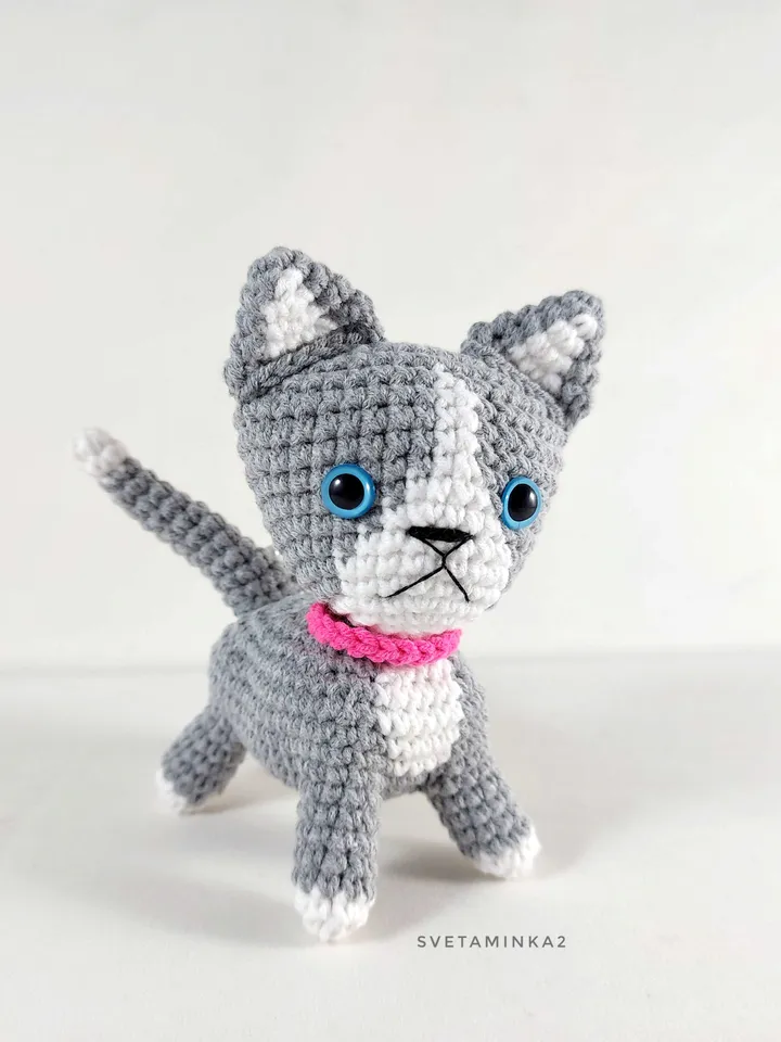 Crochet Kitten Pattern. Amigurumi Cat Pattern. Digital Download. PDF.