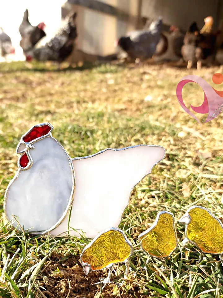 Mini Yellow Stained Glass Chick Suncatcher Baby Chicken Window Decor Perfect Gift for Chicken Lovers