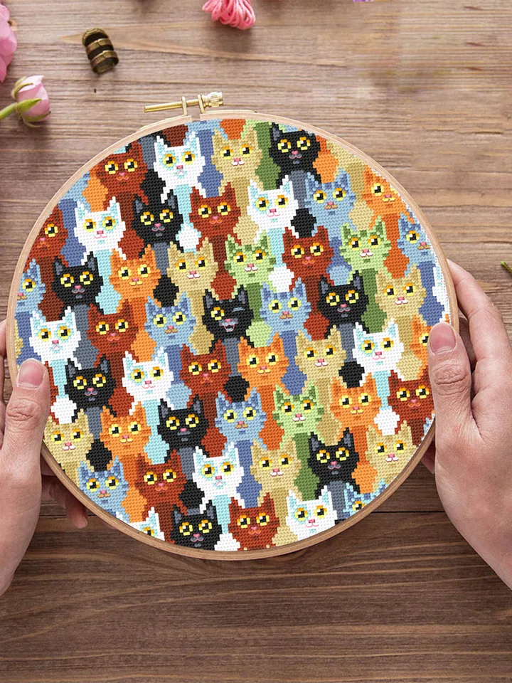 Funny cats cross stitch pattern PDF download Cat sampler cross stitch chart, Cat embroidery PDF, Cute kitten design, Cat lover gift #K15