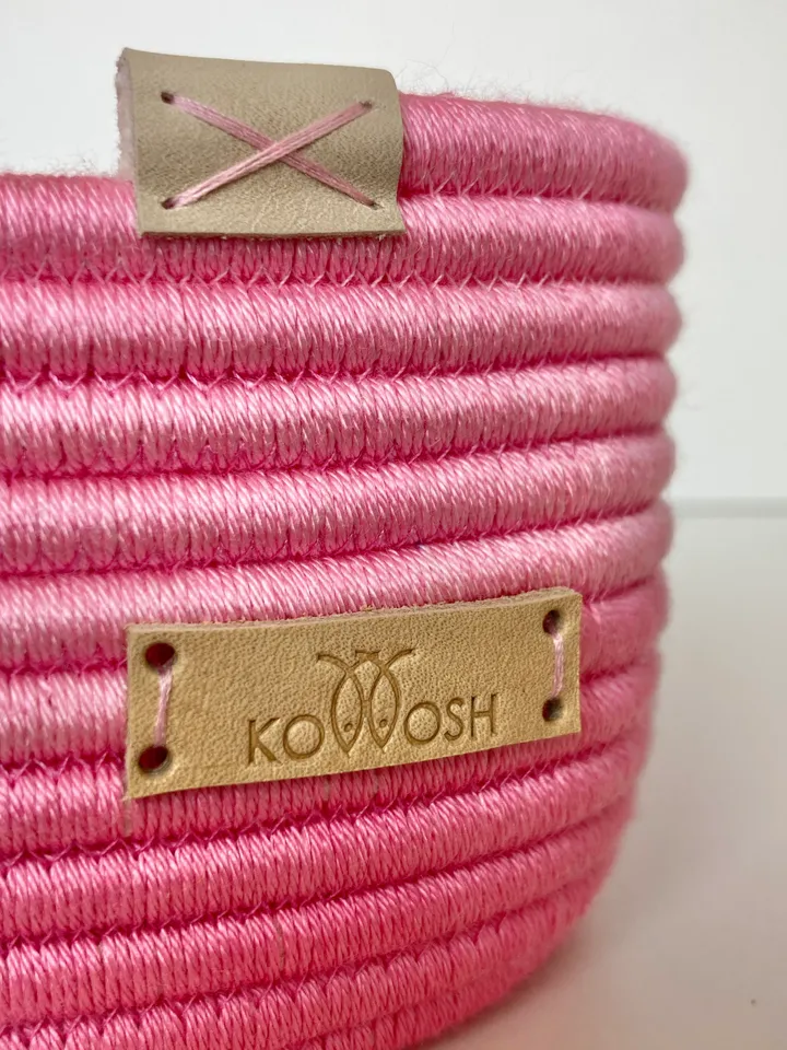 Soft pink storage basket 3.5'' x 7.5'' Square basket