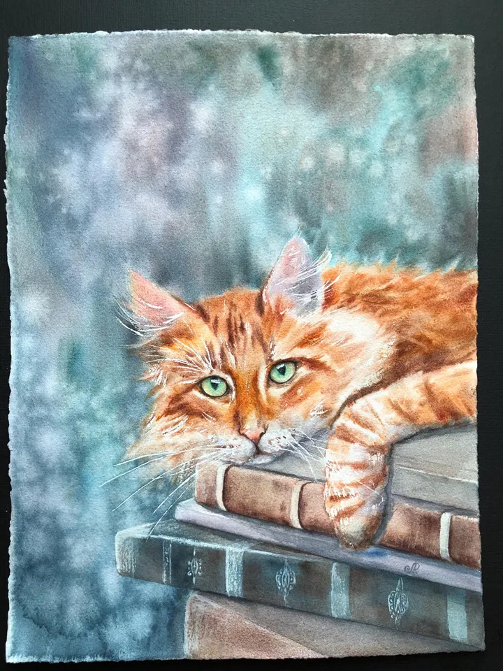 Cats Original Painting Animals Watercolor Painting Kitty Painting Cat Portrait