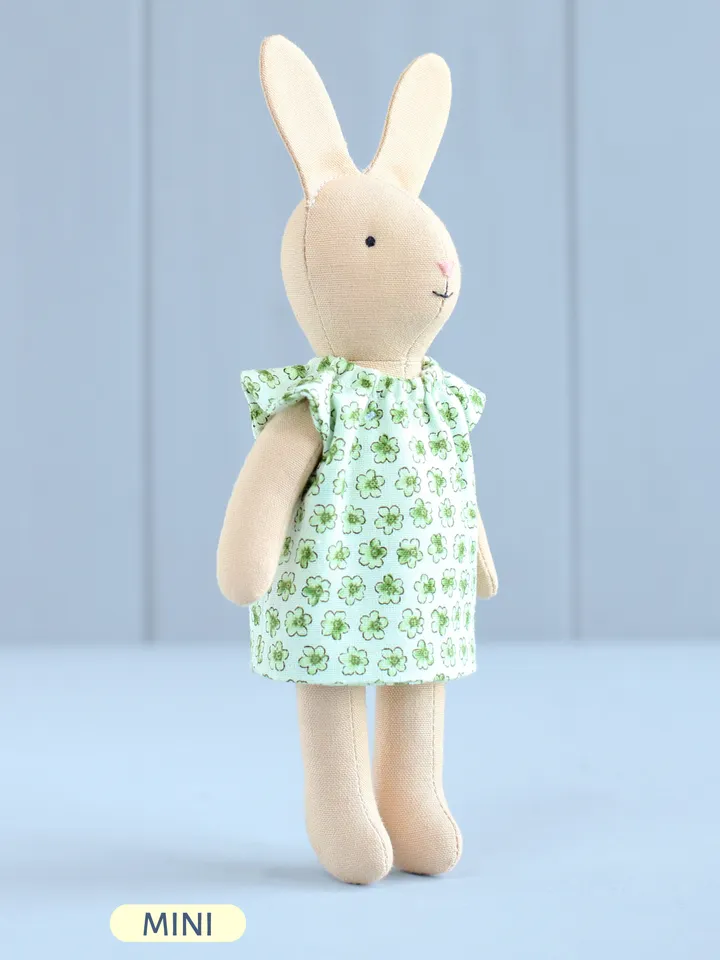 PDF Mini Bunny with Stand-up Ears in Dress Sewing Pattern