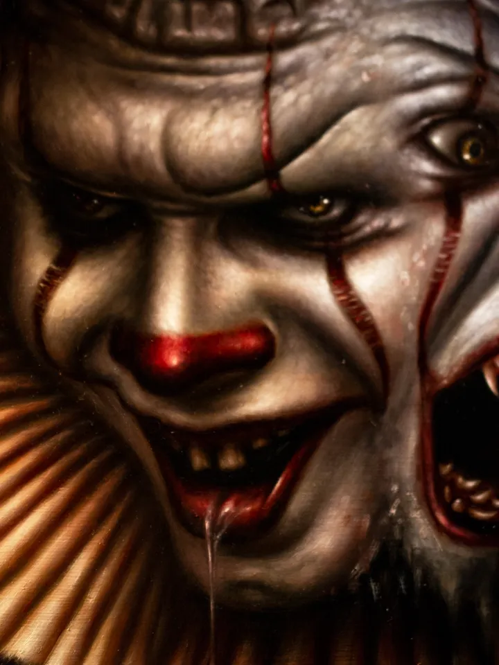 Original oil painting Pennywise the Dancing Clown Two-faced