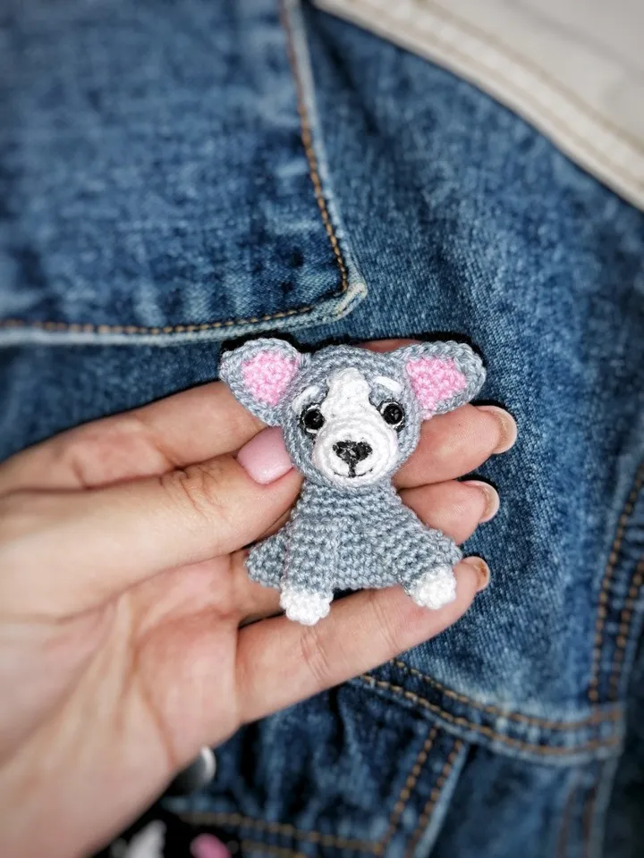 PDF Crochet Dogs Brooches SET Pattern: Bull Terrier , Pug, Siberian Husky, Pinscher, Bulldog, Amigurumi dog, Crochet Animal Pattern