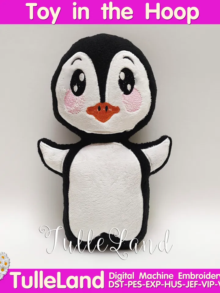 Penguin toy Stuffed ITH pattern Machine embroidery design Penguin toy Stuffed in the Hoop Machine embroidery design