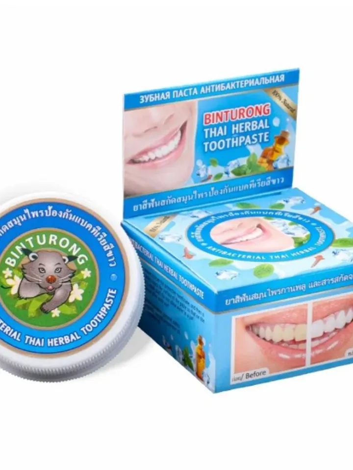 Original Binturong, Thai Herbal Antibacterial Whitening Toothpaste, 33 gr.