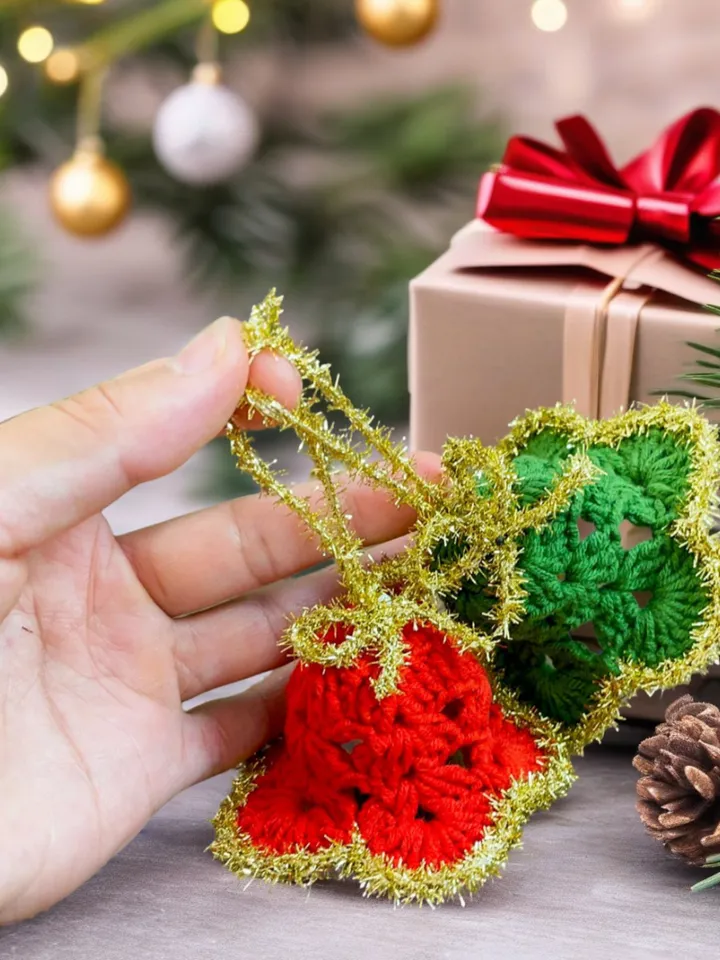 Too Flashy Xmass Crochet Bell Pattern - Mini Xmass Bells Ornament Winter Crochet Decor PDF Tutorial
