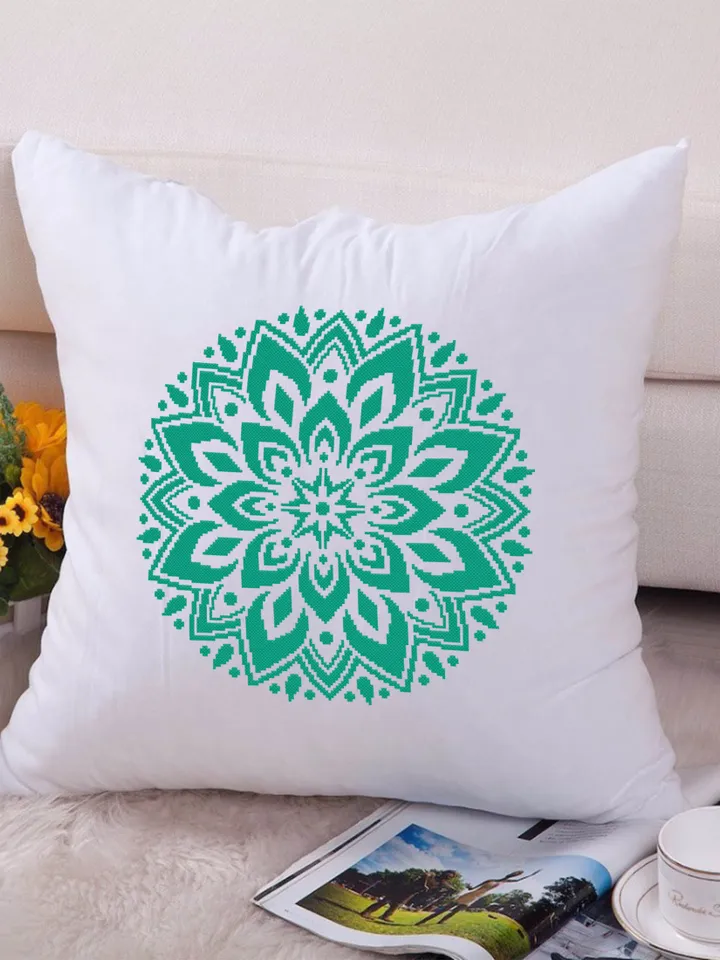Mandala cross stitch pattern download PDF, Floral ornament cross stitch chart, Monochrome mandala pattern digital PDF, DIY Home decor #M126