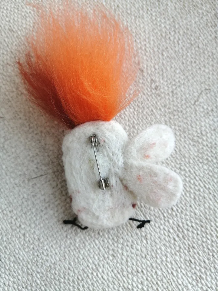 White womens brooch with Original decoration for a redhead with freckles a girl