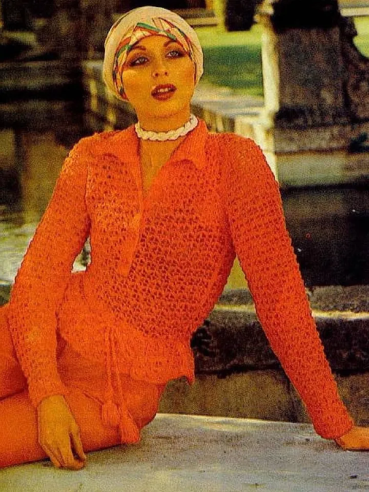 Vintage Crochet Pattern Peplum Blouse Digital Download PDF