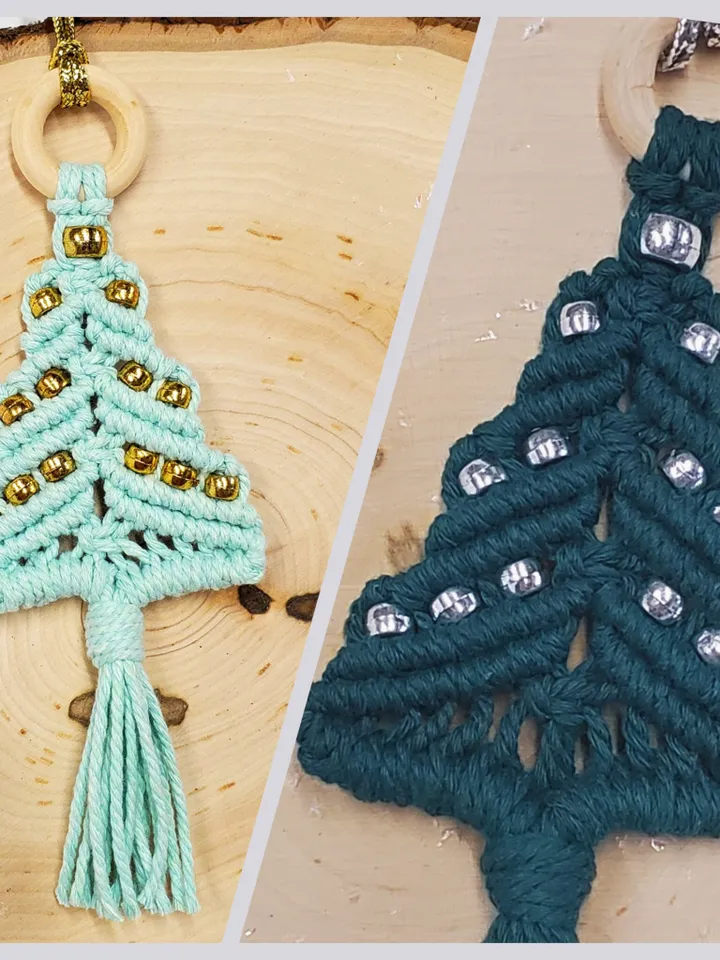 Macrame Tree Ornament Macrame Christmas Tree Macrame Christmas Ornaments Unbreakable Ornaments Holiday Car Charm Boho Tree Ornaments