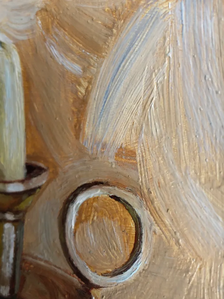 Candlestick modern original oil painting wall art painting 6 x 6 inches
